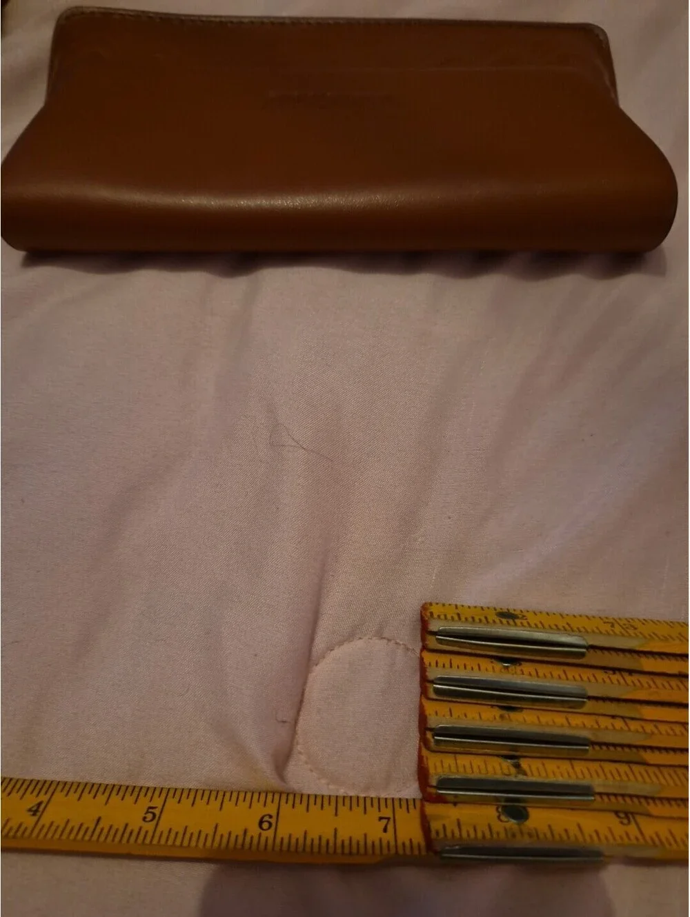 MISSONI TAN LEATHER SUNGLASSES CASE FELT LINED MAGNETIC CLOSE NWOT